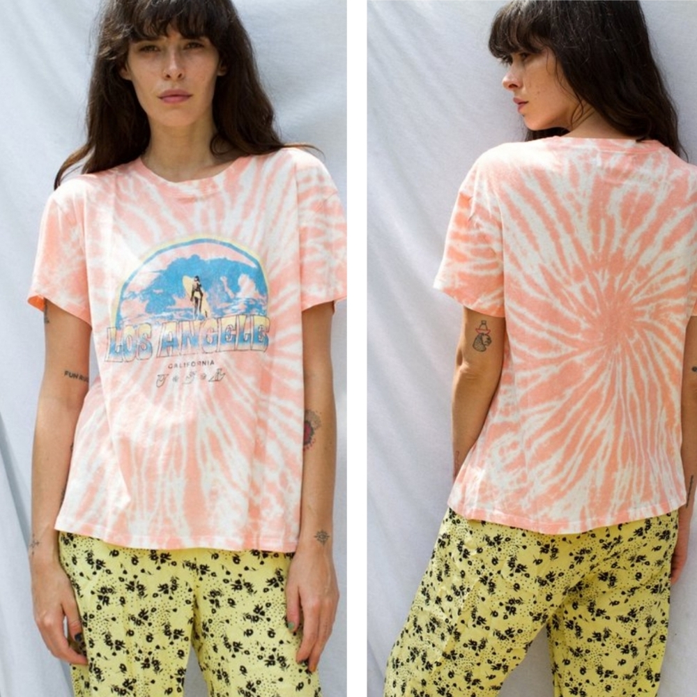 LACAUSA VINTAGE KAI TEE IN GUAVA SWIRL TSHIRT - Picture 2 of 7